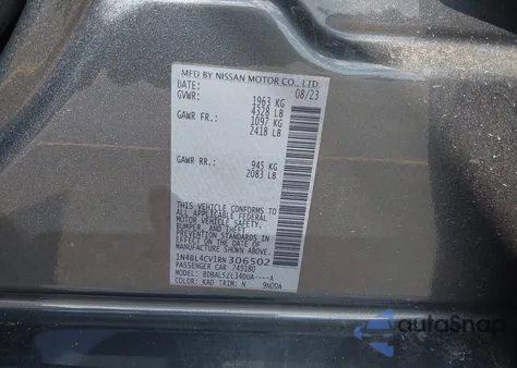 2024 Nissan Altima Sr Fwd from USA, damaged, VIN 1N4BL4CV1RN306502